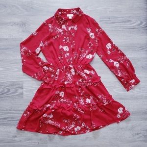 Maison Jules Red Long Sleeve Dress